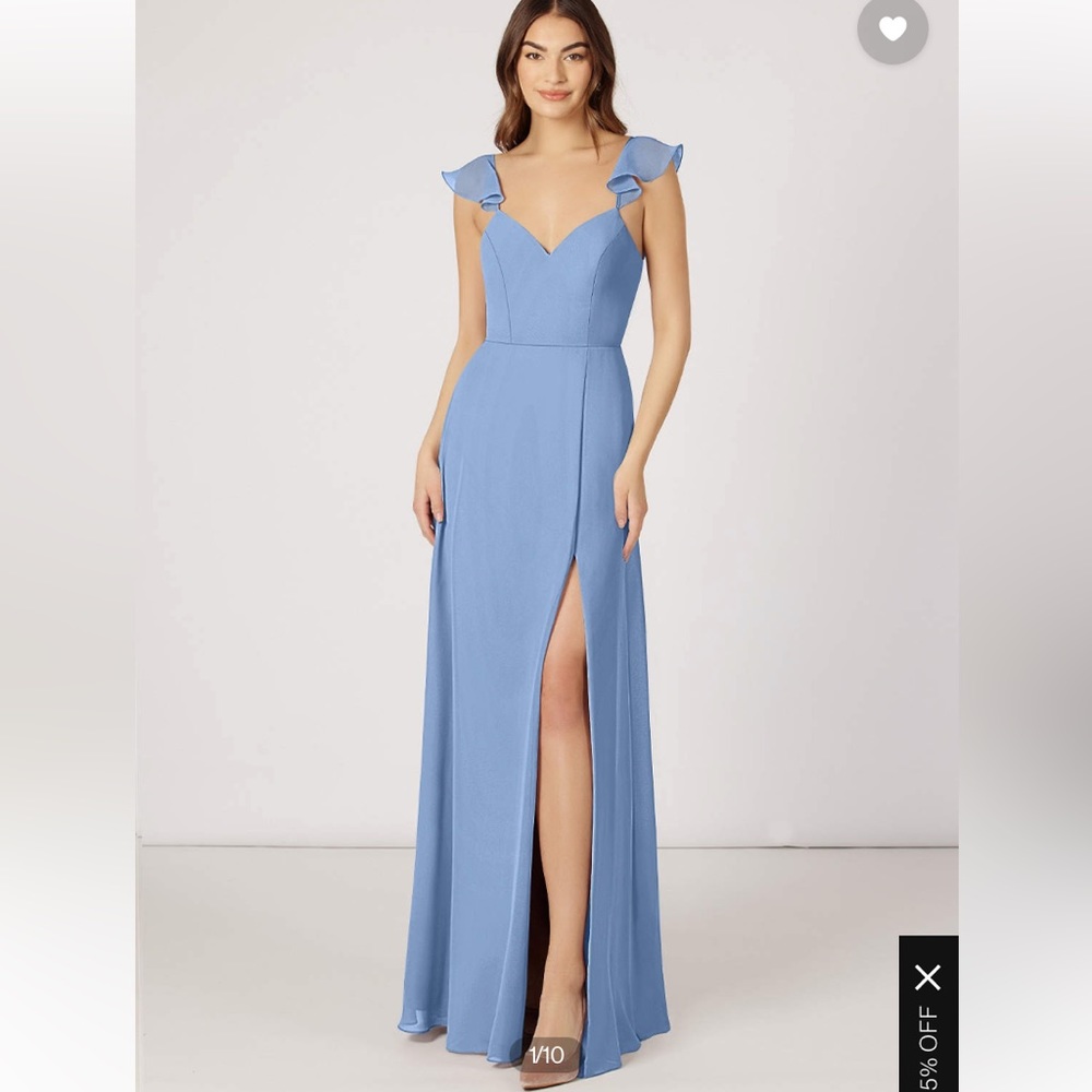 Azazie Everett Bridesmaid Dress in Steel Blue
